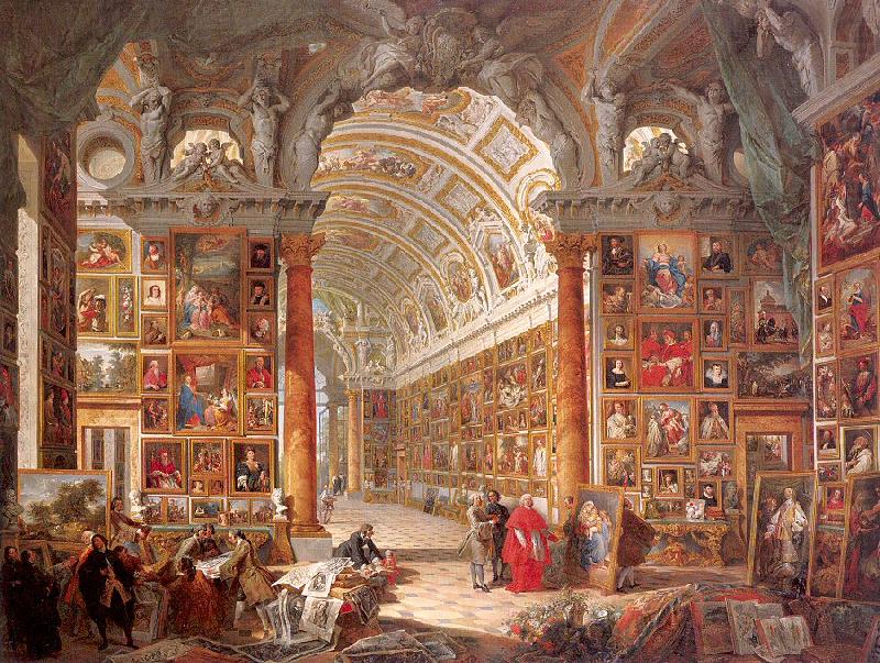 Panini, Giovanni Paolo Interior of a Picture Gallery with the Collection of Cardinal Gonzaga china oil painting image